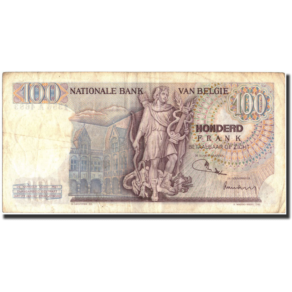 Banknote, Belgium, 100 Francs, 1971, 1971-04-29, KM:134b, VF(30-35)