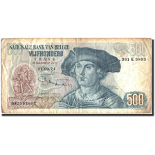 Billet, Belgique, 500 Francs, 1971, 1971-03-11, KM:135b, TB