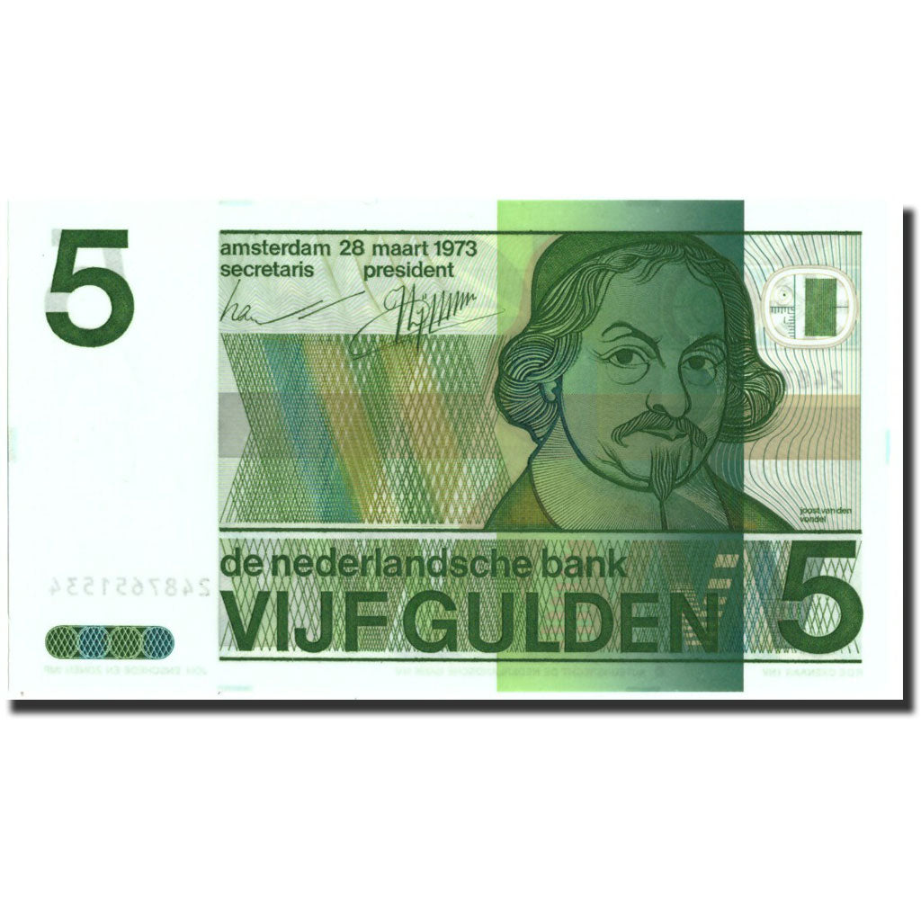 Banknote, Netherlands, 5 Gulden, 1973, 1973-03-28, KM:95a, UNC(65-70)
