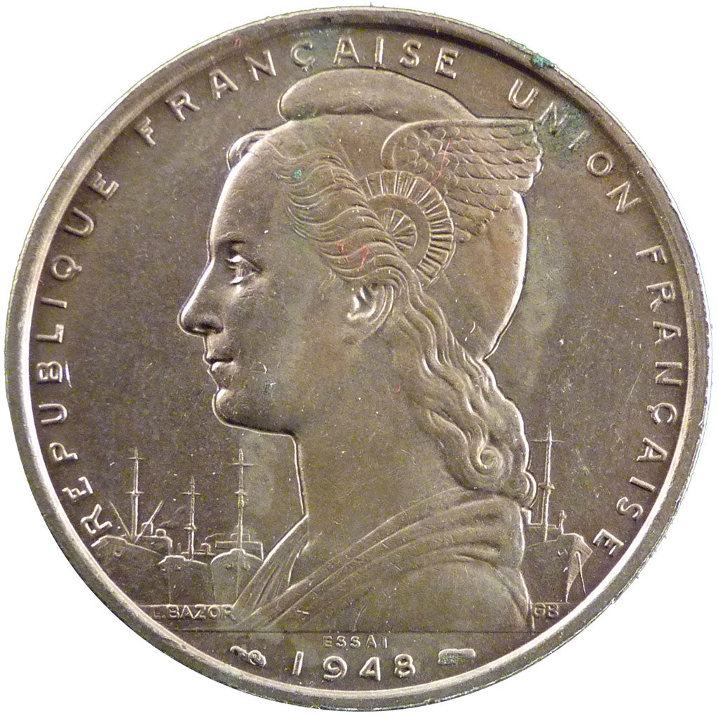 C&ocirc;te Fran&ccedil;aise des Somalis, 5 Francs, 1948, MS(65-70),...