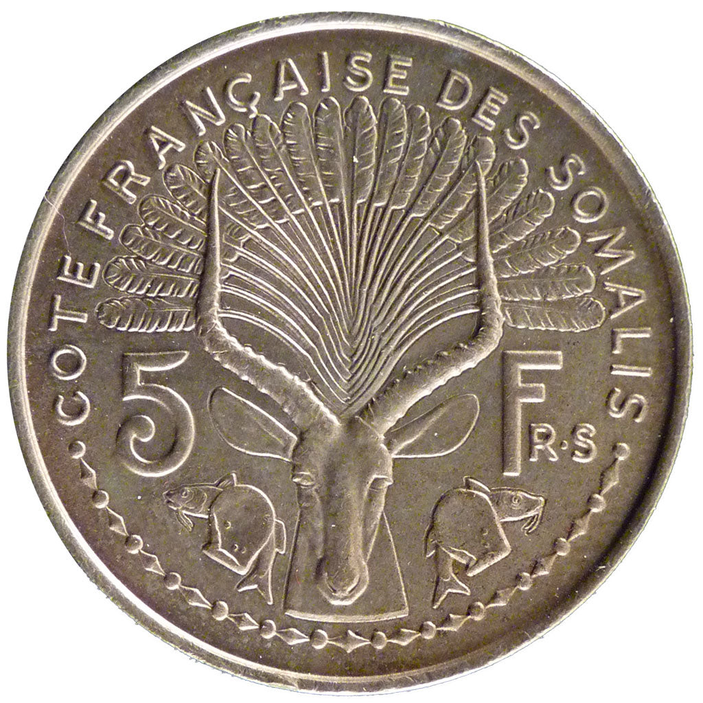 C&ocirc;te Fran&ccedil;aise des Somalis, 5 Francs, 1948, MS(65-70),...