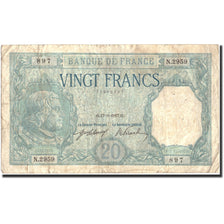 Frankreich, 20 Francs, 20 F 1916-1919 ''Bayard'', 1917, 1917-09-17, SGE+