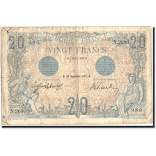 Francia, 20 Francs, 20 F 1905-1913 ''Bleu'', 1912, 1912-09-25, B, Fayette:10.2