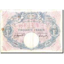 France, 50 Francs, 50 F 1889-1927 ''Bleu et Rose'', 1924, 1924-03-19, VF(20-25)