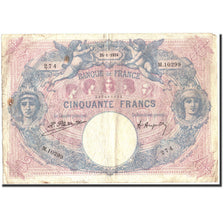 France, 50 Francs, 50 F 1889-1927 ''Bleu et Rose'', 1924, 1924-01-25, VG(8-10)