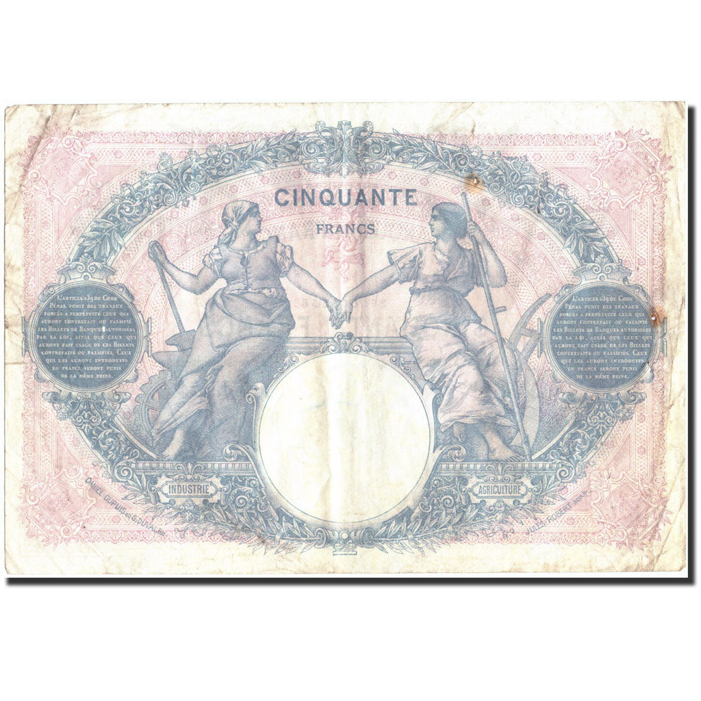 Frankreich, 50 Francs, 50 F 1889-1927 ''Bleu et Rose'', 1924, 1924-03-19, SGE
