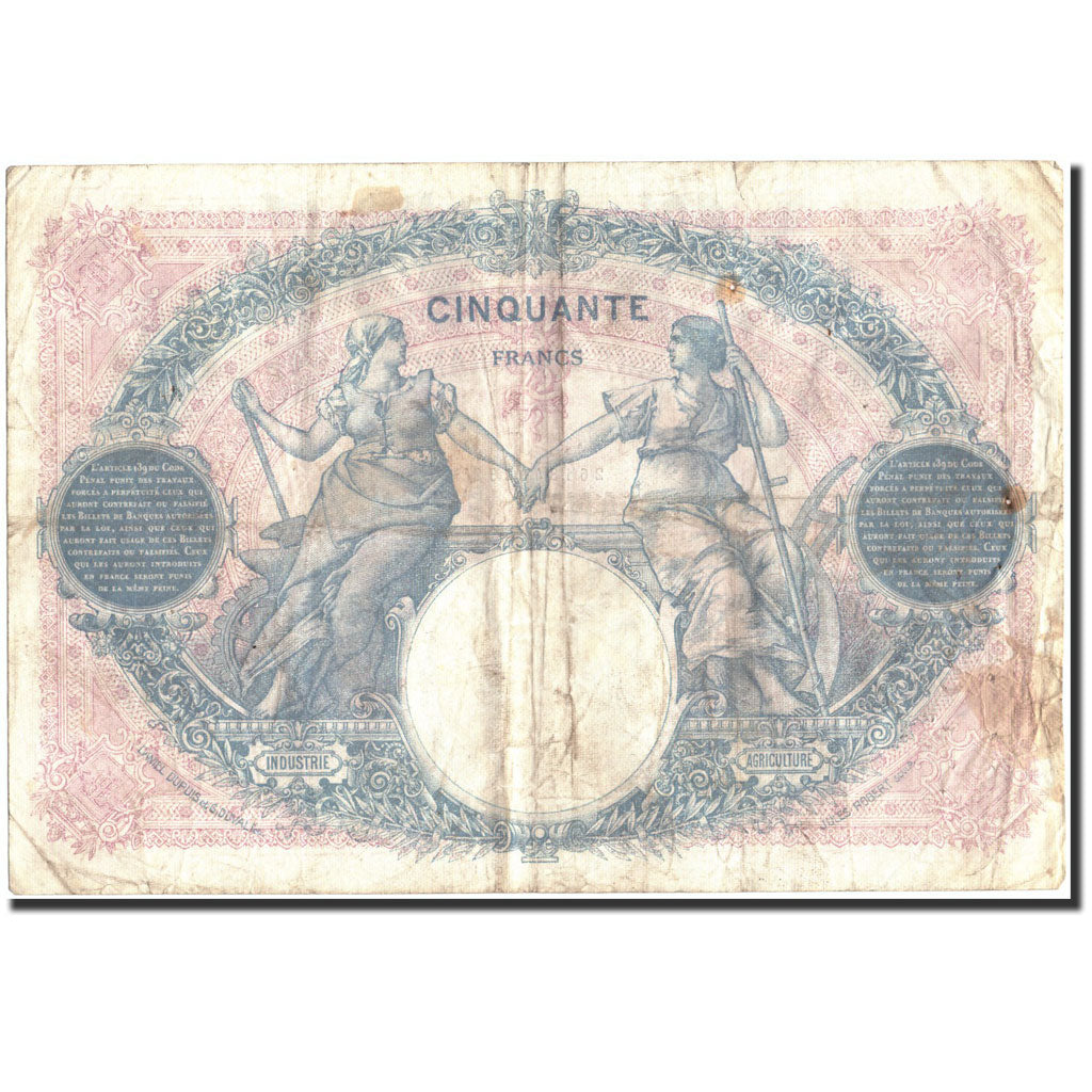 Frankrijk, 50 Francs, 50 F 1889-1927 ''Bleu et Rose'', 1924, 1924-03-11, B