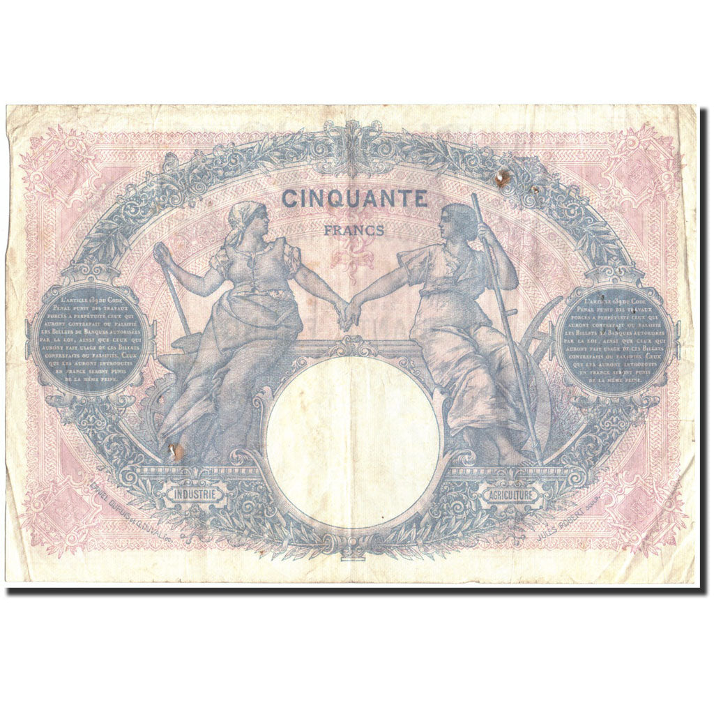Frankreich, 50 Francs, 50 F 1889-1927 ''Bleu et Rose'', 1924, 1924-02-14, SGE