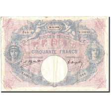 Francja, 50 Francs, Bleu et Rose, 1923, 1923-12-29, VF(20-25), Fayette:14.36