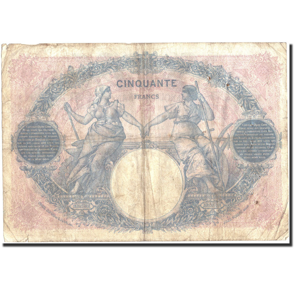 France, 50 Francs, 50 F 1889-1927 ''Bleu et Rose'', 1923, 1923-10-06, B