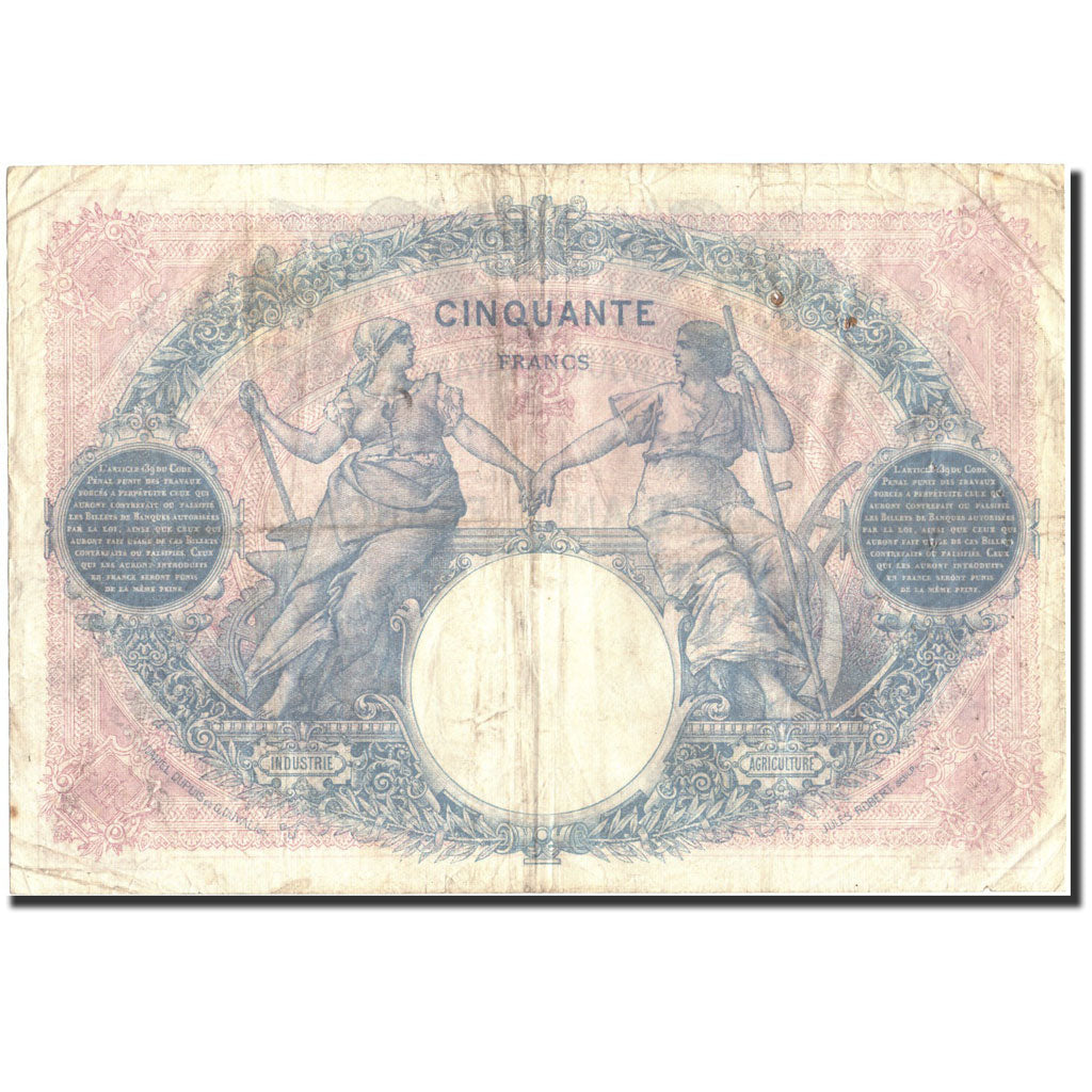 Francia, 50 Francs, 50 F 1889-1927 ''Bleu et Rose'', 1923, 1923-12-22, RC