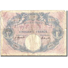 France, 50 Francs, 50 F 1889-1927 ''Bleu et Rose'', 1923, 1923-04-09, VG(8-10)