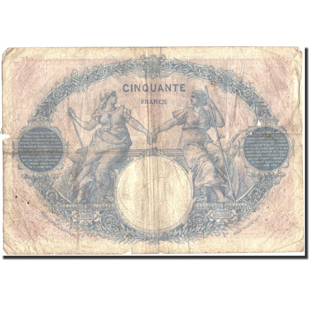 France, 50 Francs, 50 F 1889-1927 ''Bleu et Rose'', 1923, 1923-04-09, B