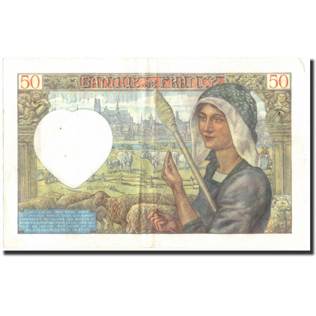 Francja, 50 Francs, Jacques Coeur, 1941, 1941-04-24, AU(50-53), Fayette:19.9