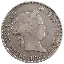 Spain, Escudo, 1867, KM #6261, EF(40-45), Silver, 12.90