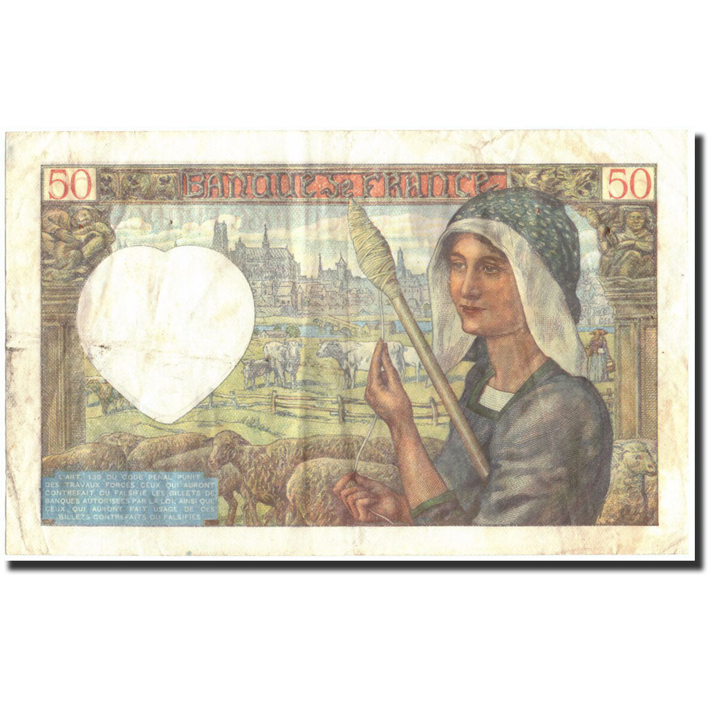 Francja, 50 Francs, Jacques Coeur, 1941, 1941-05-15, VF(30-35), Fayette:19.11
