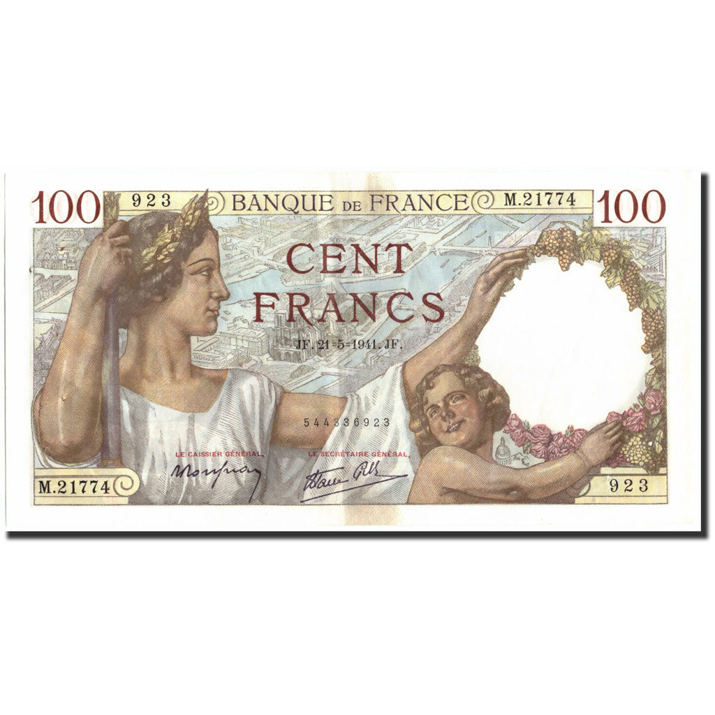 Francia, 100 Francs, 100 F 1939-1942 ''Sully'', 1941, 1941-05-21, BB+