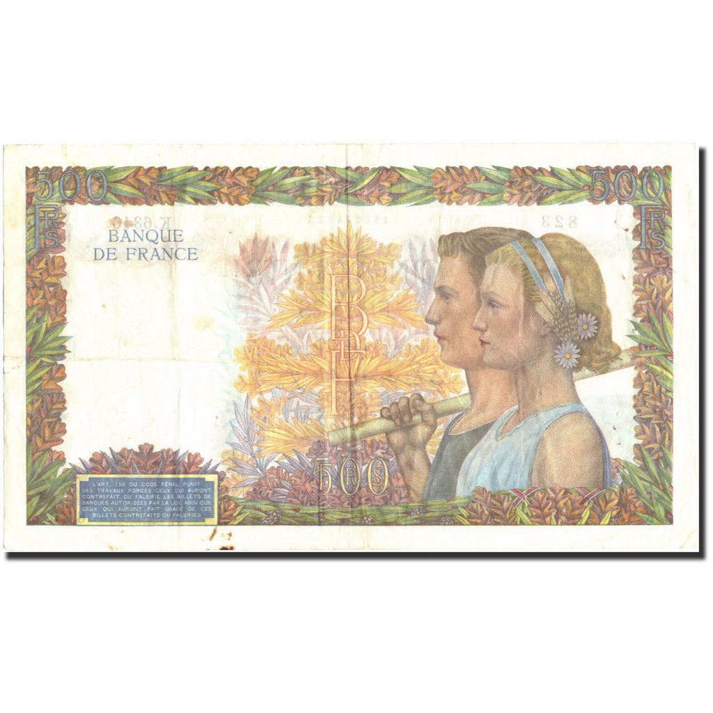 France, 500 Francs, 500 F 1940-1944 ''La Paix'', 1942, 1942-07-16, TB+