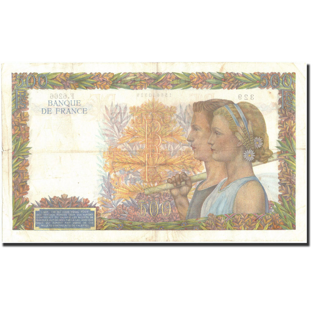 France, 500 Francs, 500 F 1940-1944 ''La Paix'', 1942, 1942-07-16, EF(40-45)