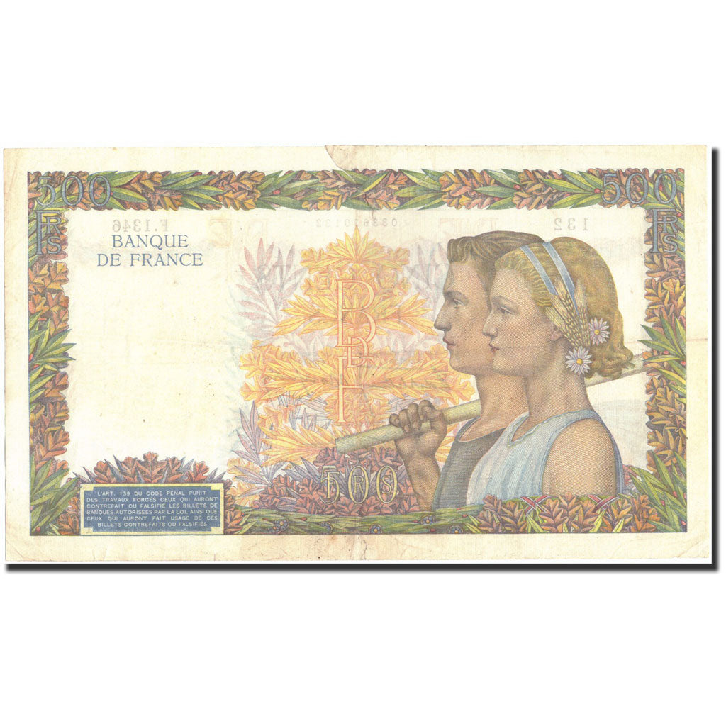 France, 500 Francs, 500 F 1940-1944 ''La Paix'', 1940, 1940-11-28, VF(20-25)