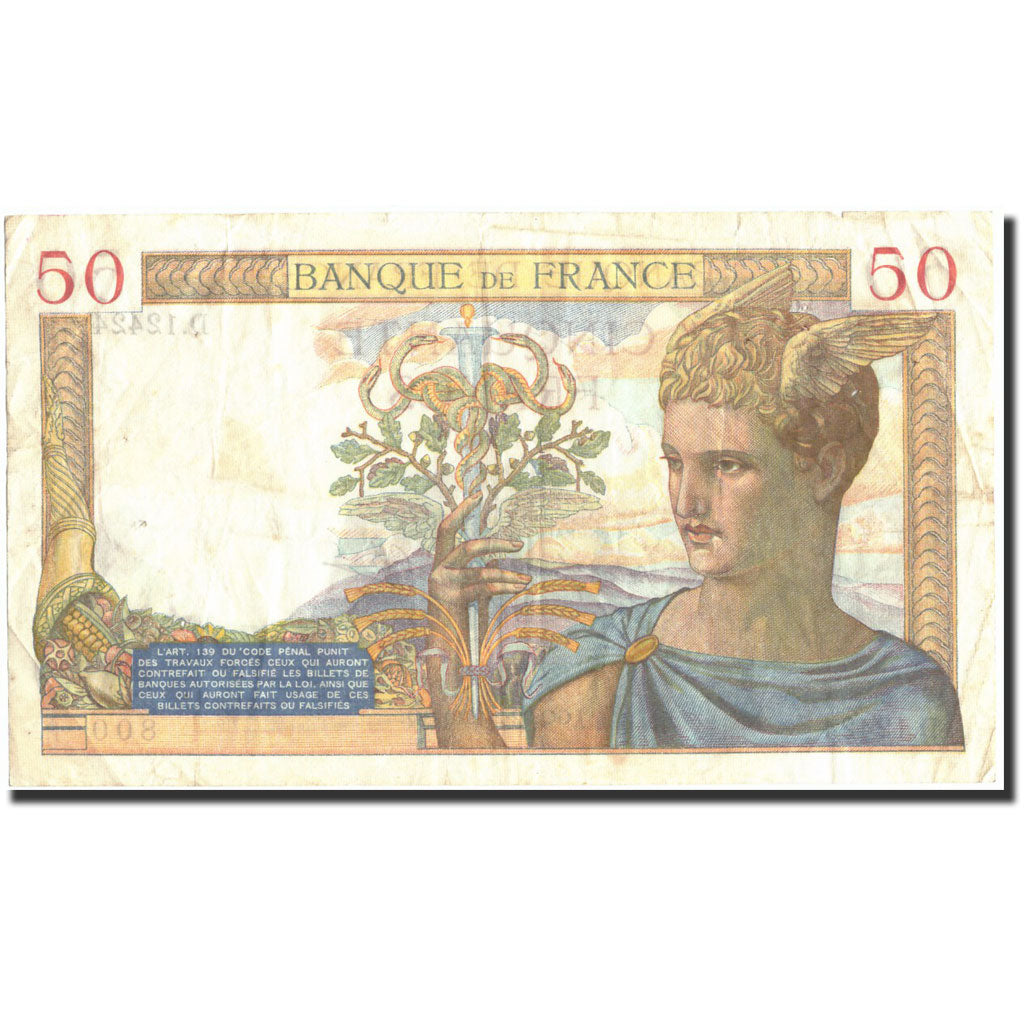 Francia, 50 Francs, 50 F 1934-1940 ''Cérès'', 1940, 1940-02-22, MB+