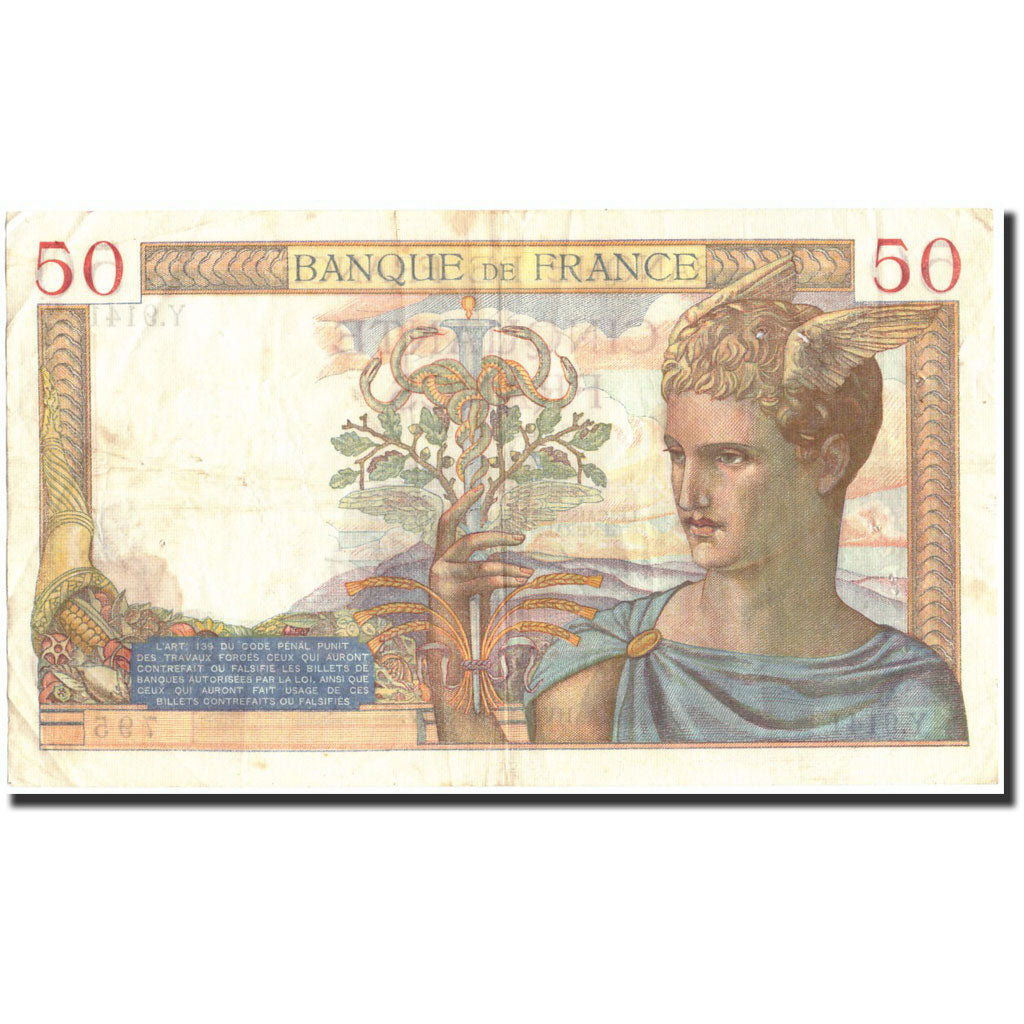 Francia, 50 Francs, 50 F 1934-1940 ''Cérès'', 1938, 1938-11-03, MB+
