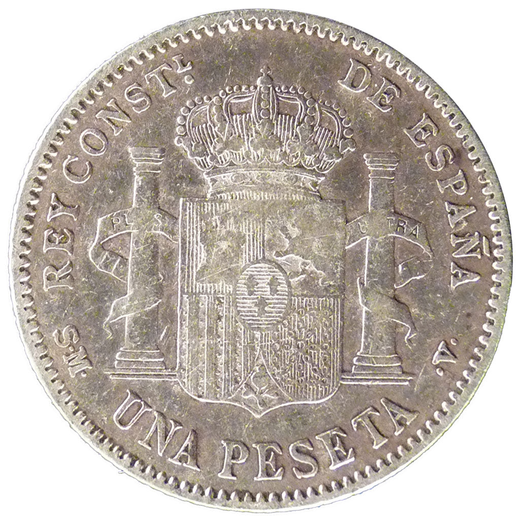 SPAIN, Peseta, 1900, Madrid, KM #706, VF(30-35), Silver, 4.90
