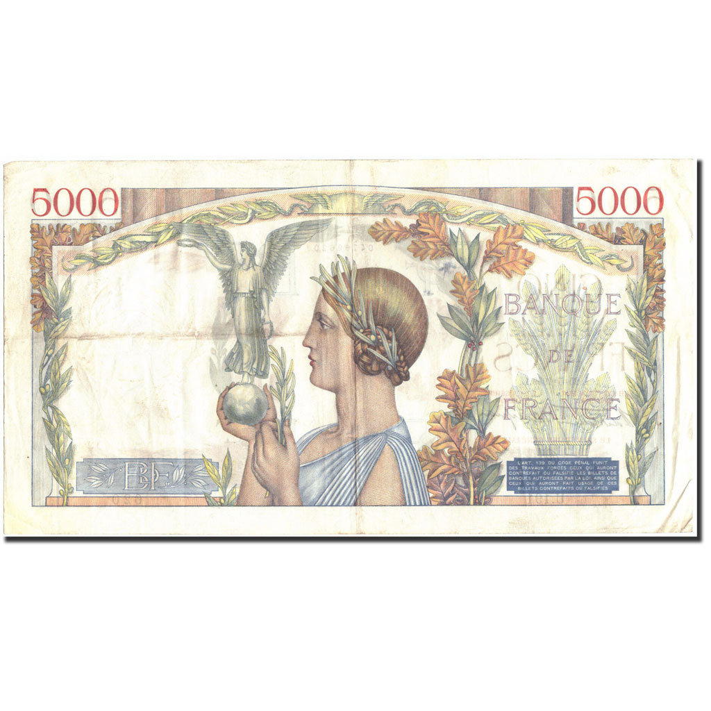 France, 5000 Francs, 5 000 F 1934-1944 ''Victoire'', 1939, 1939-05-25, TTB
