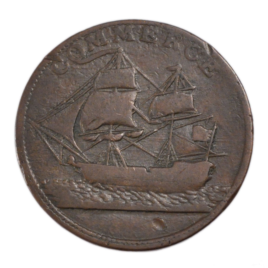 UNITED STATES, Halfpenny, 1781, KM #Tn30, EF(40-45), Copper, 7.70