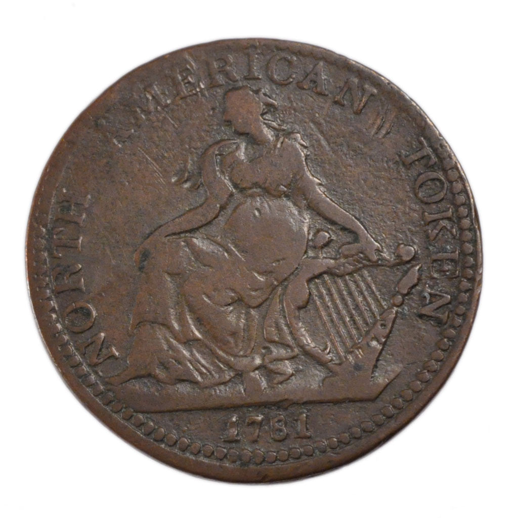 UNITED STATES, Halfpenny, 1781, KM #Tn30, EF(40-45), Copper, 7.70