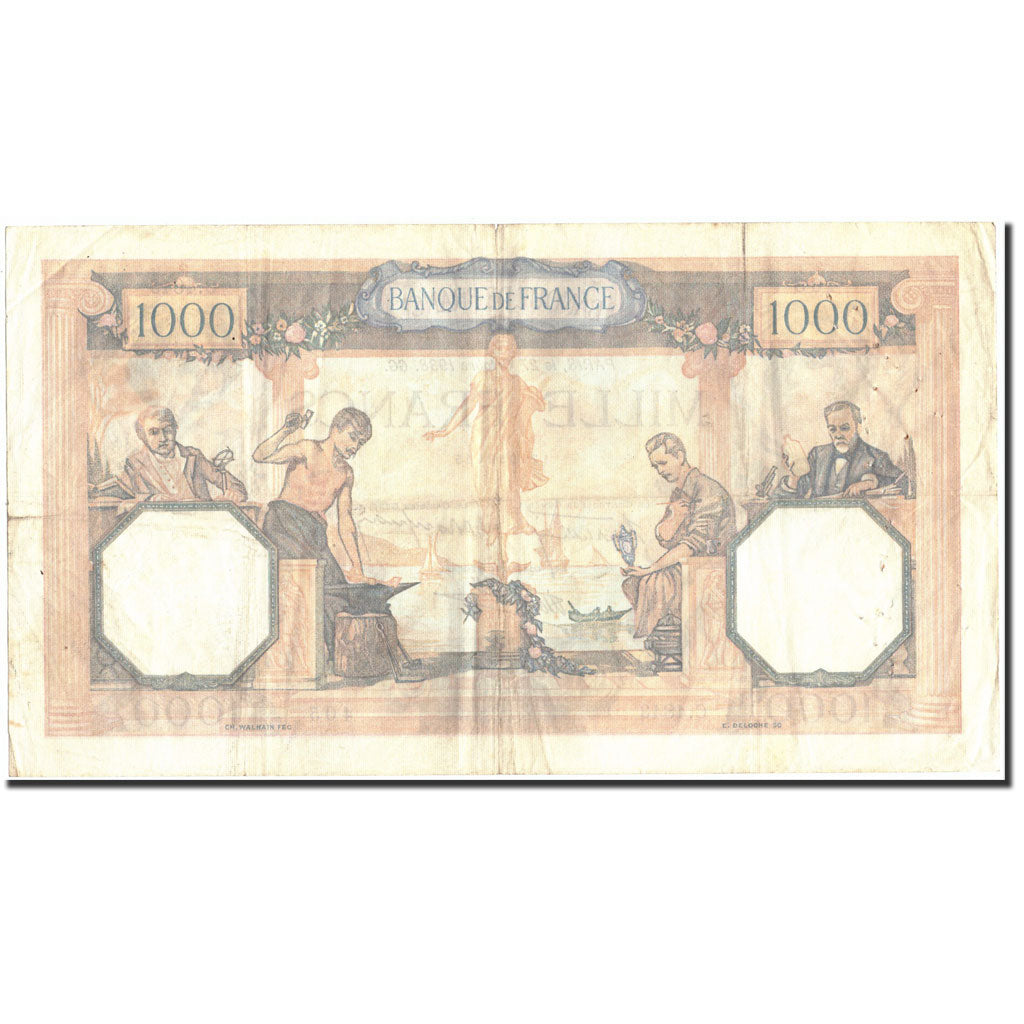 France, 1000 Francs, 1 000 F 1927-1940 ''Cérès et Mercure'', 1938, 1938-10-27