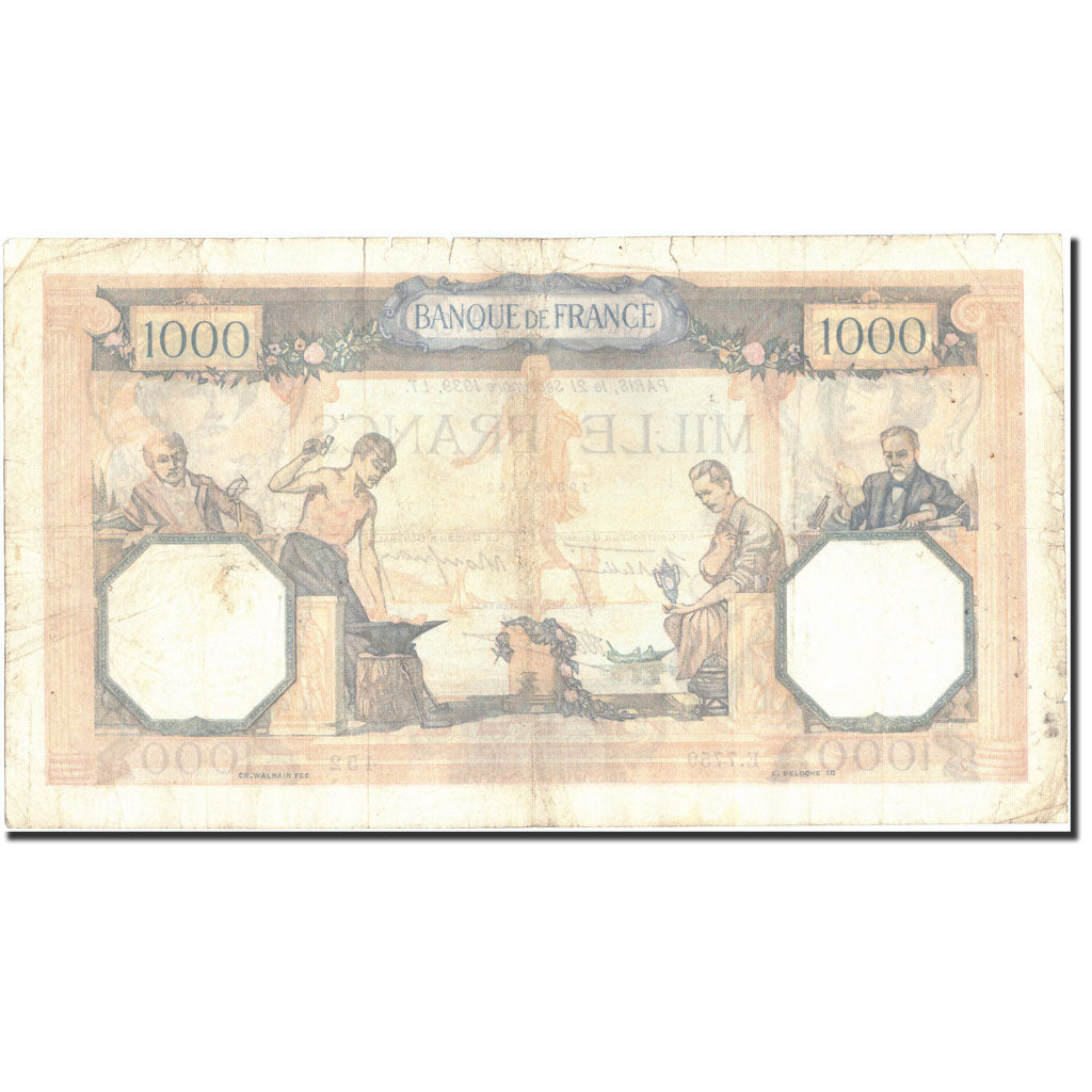 Francia, 1000 Francs, 1 000 F 1927-1940 ''Cérès et Mercure'', 1939