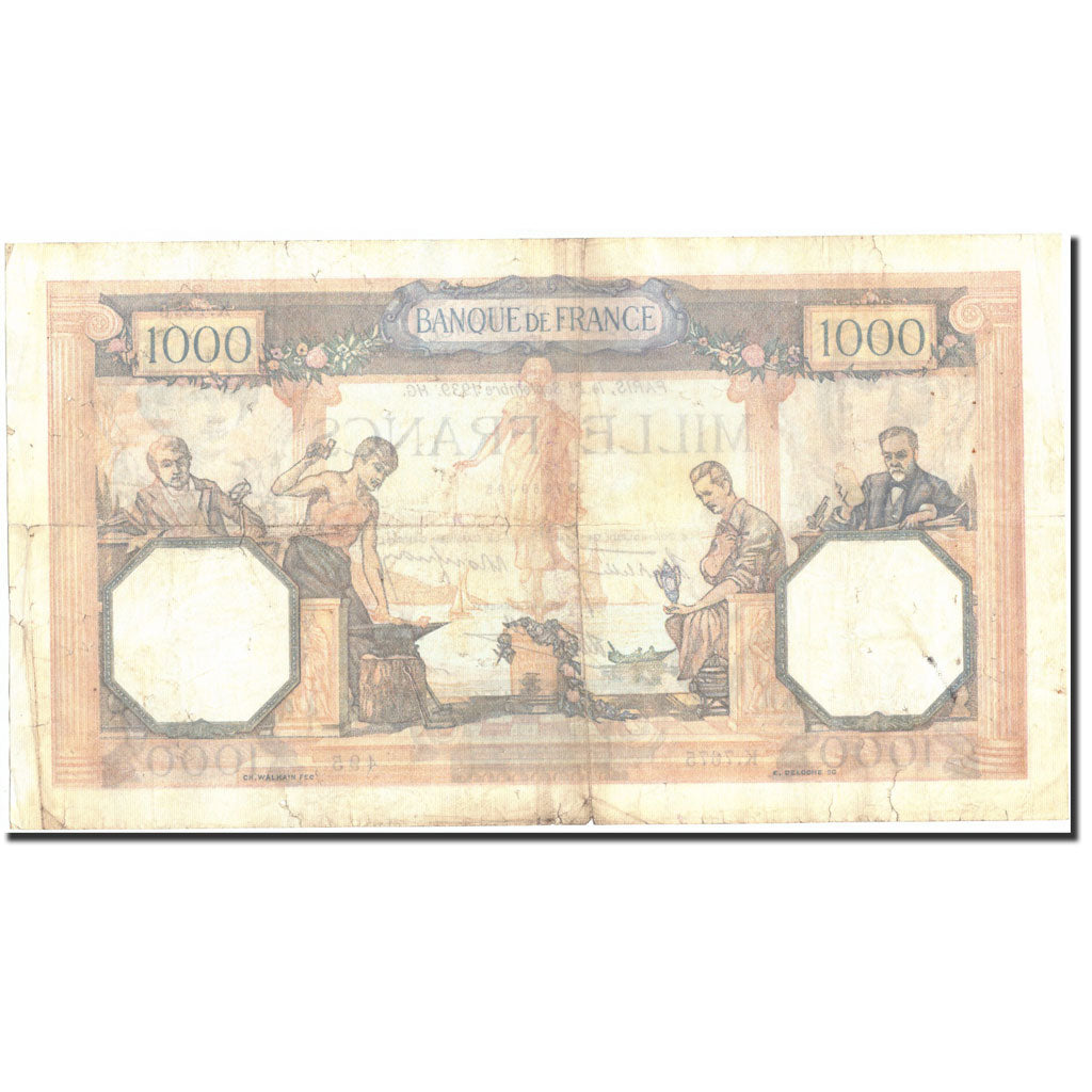 Francia, 1000 Francs, 1 000 F 1927-1940 ''Cérès et Mercure'', 1939