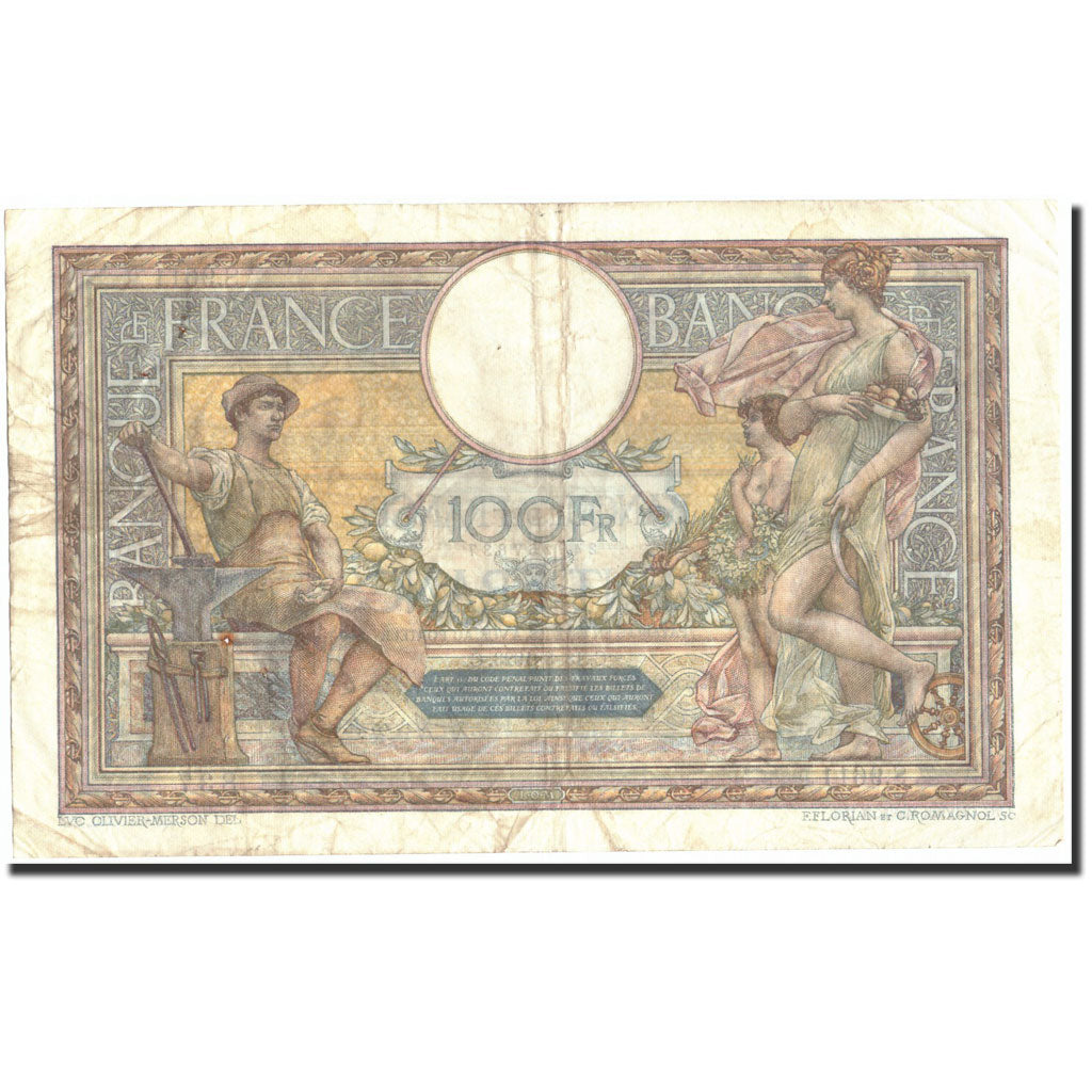France, 100 Francs, 100 F 1908-1939 ''Luc Olivier Merson'', 1923, 1923-08-18
