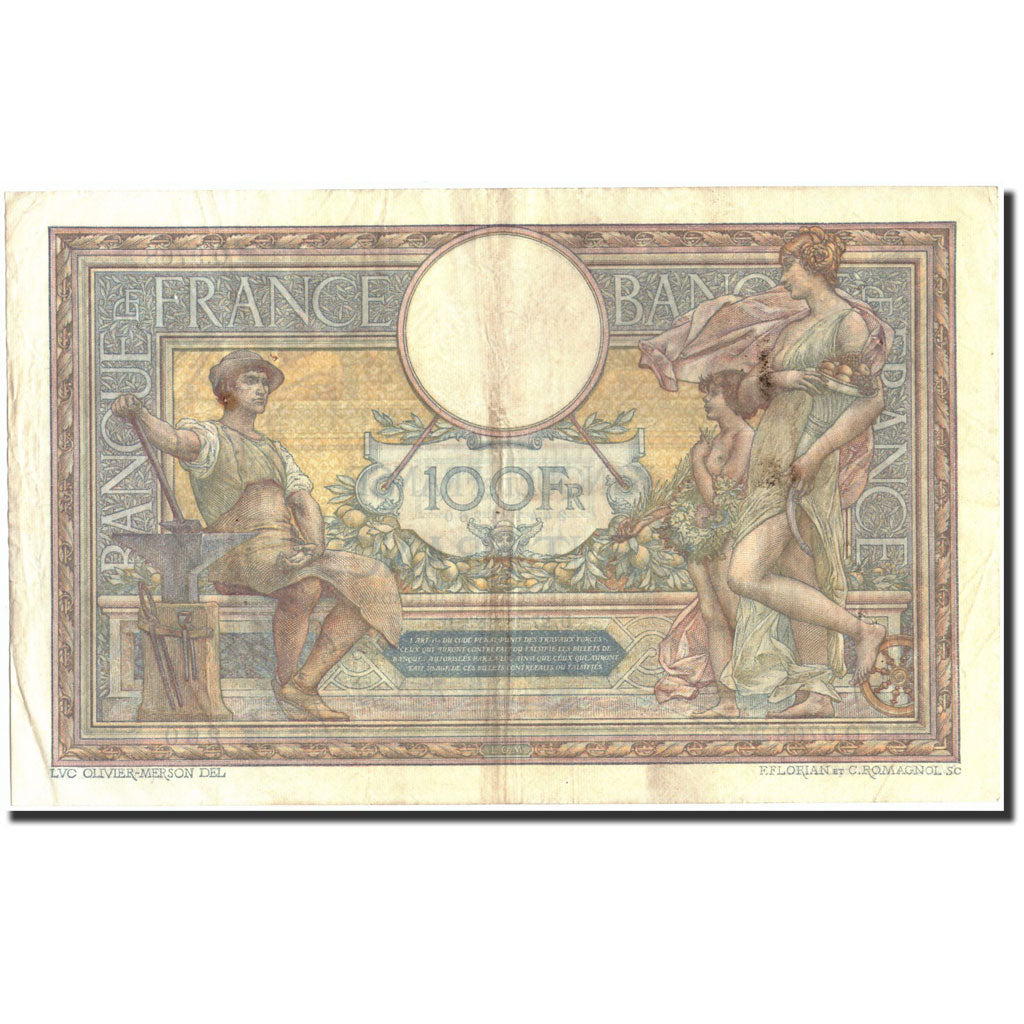 Francia, 100 Francs, 100 F 1908-1939 ''Luc Olivier Merson'', 1923, 1923-09-27
