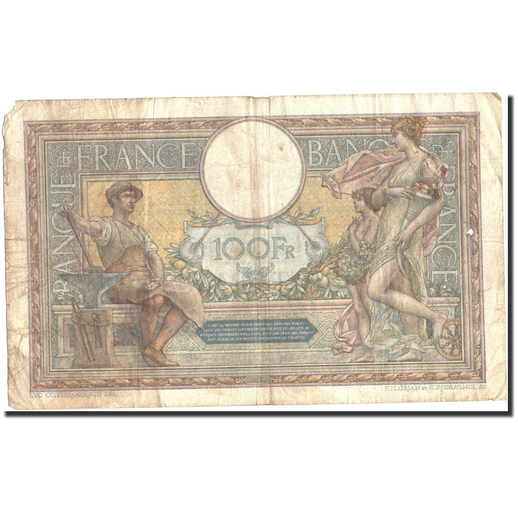 Francja, 100 Francs, Luc Olivier Merson, 1923, 1923-10-15, F(12-15)