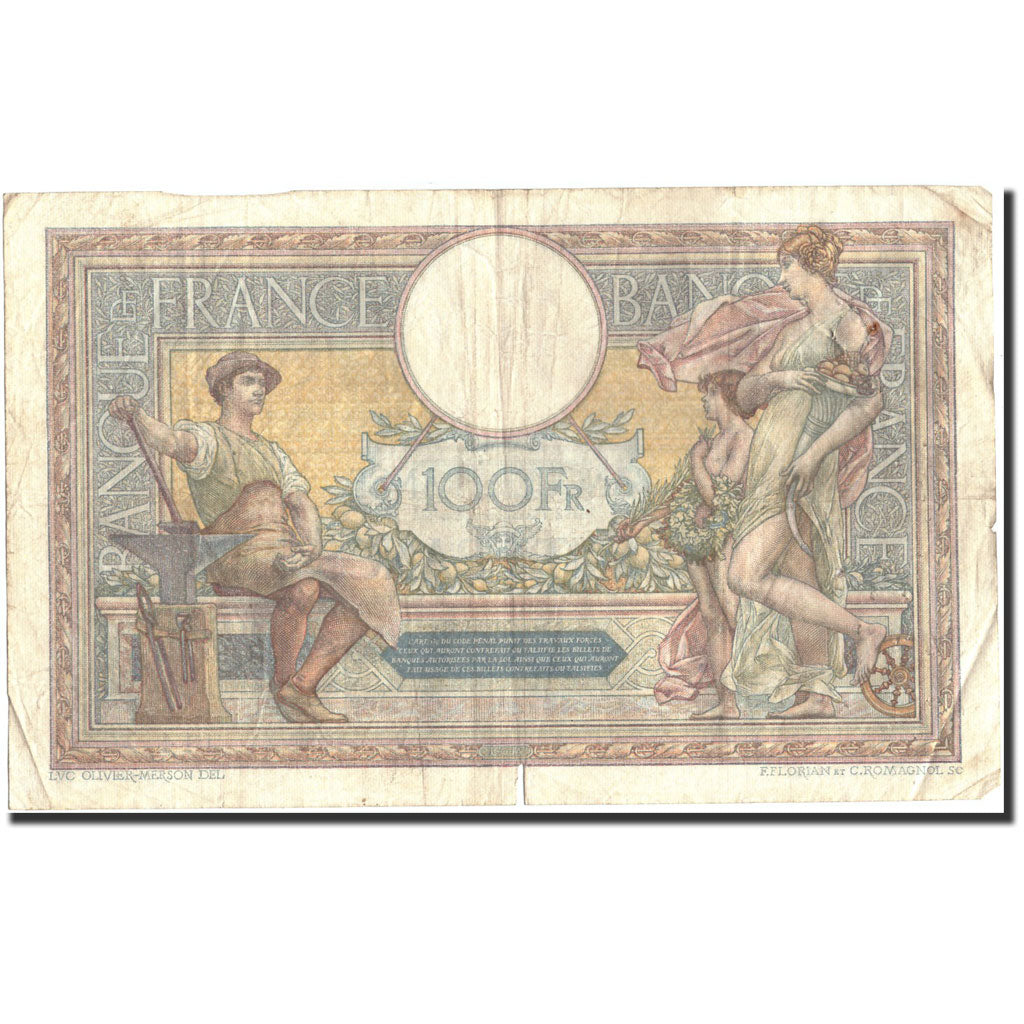 Frankrijk, 100 Francs, 100 F 1908-1939 ''Luc Olivier Merson'', 1924, 1924-07-07