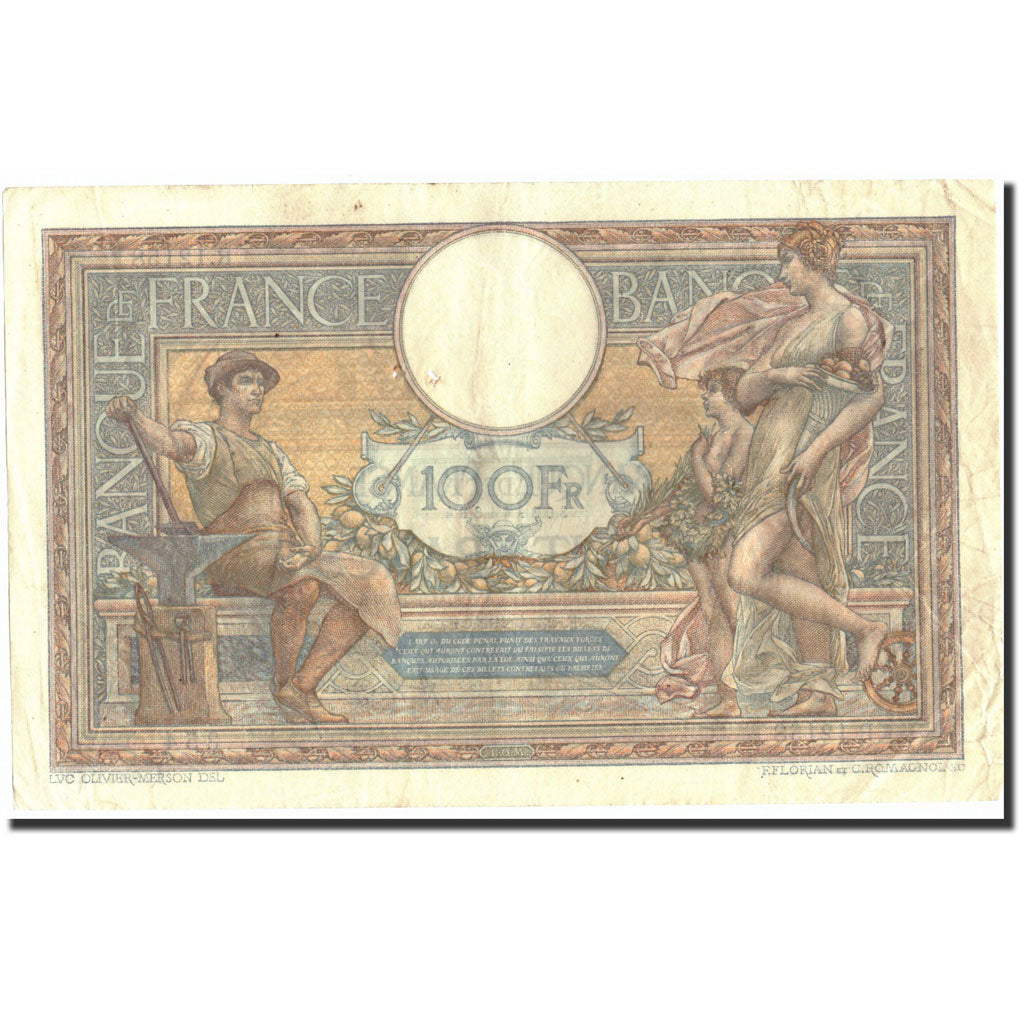 France, 100 Francs, 100 F 1908-1939 ''Luc Olivier Merson'', 1925, 1925-04-23