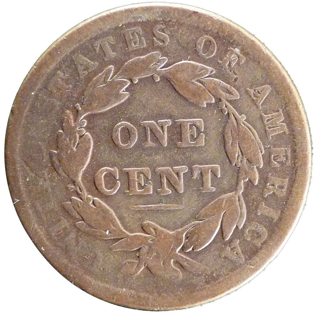 UNITED STATES, Coronet Cent, Cent, 1838, U.S. Mint, KM #45, F(12-15), Copper,...