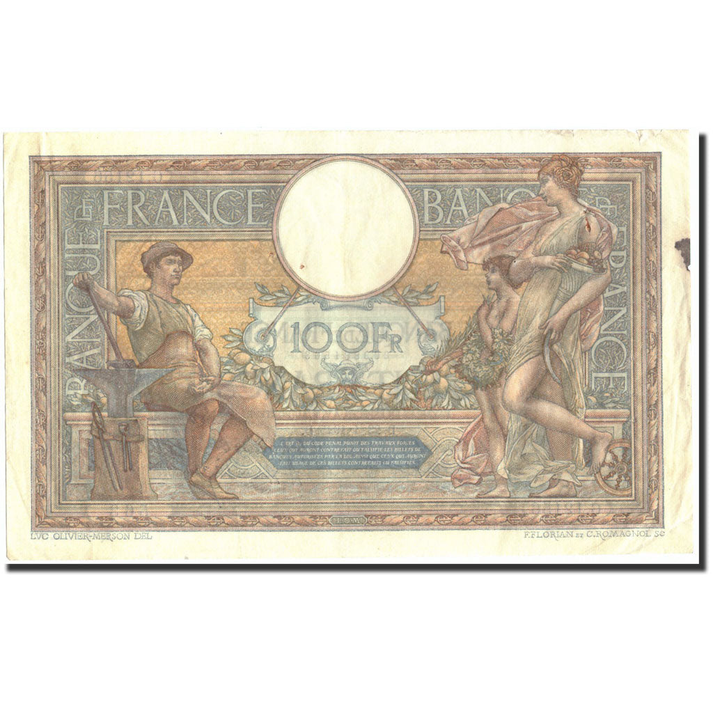 France, 100 Francs, 100 F 1908-1939 ''Luc Olivier Merson'', 1925, 1925-04-23