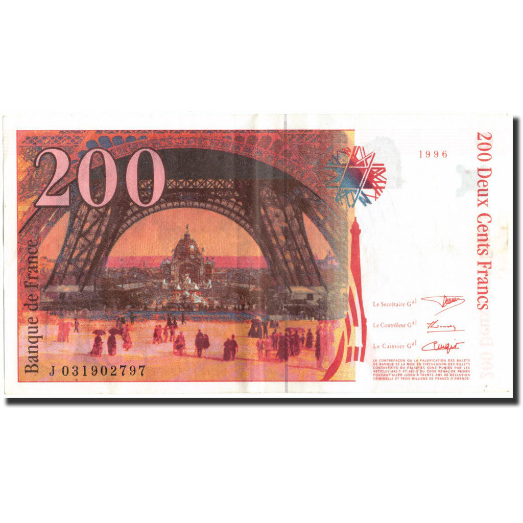 France, 200 Francs, 200 F 1995-1999 ''Eiffel'', 1996, 1996, AU(50-53)