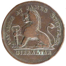 Gibraltar, 2 Quartos, 1820, KM #Tn 9, VF(20-25), Copper, 8.00