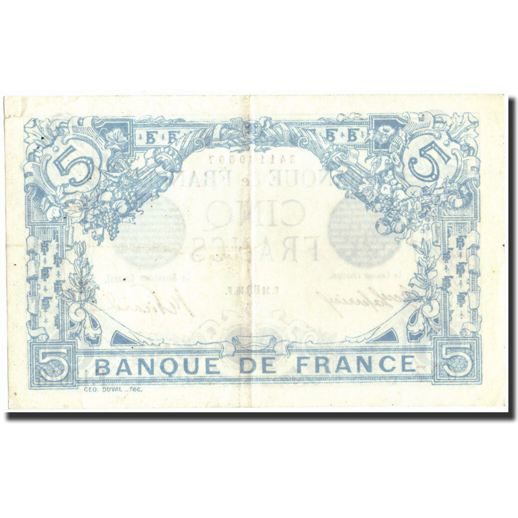Francia, 5 Francs, Bleu, 1916, 1916-08-31, BB, Fayette:2.42, KM:70