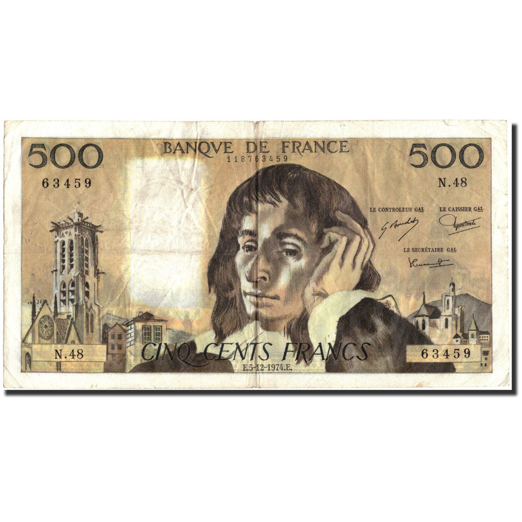 Frankreich, 500 Francs, 500 F 1968-1993 ''Pascal'', 1974, 1974-12-05, S