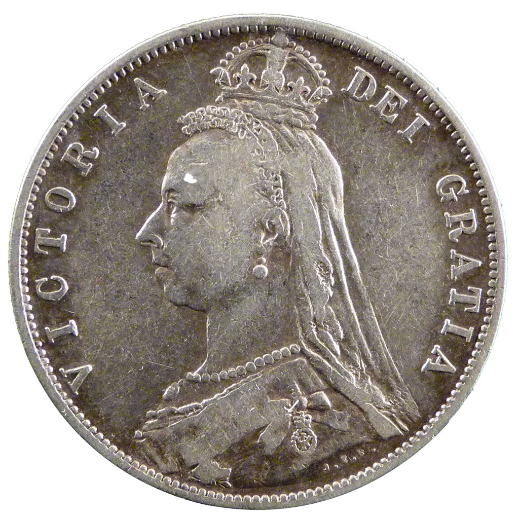 Great Britain, 1/2 Crown, 1889, KM #764, VF(30-35), Silver, 13.90