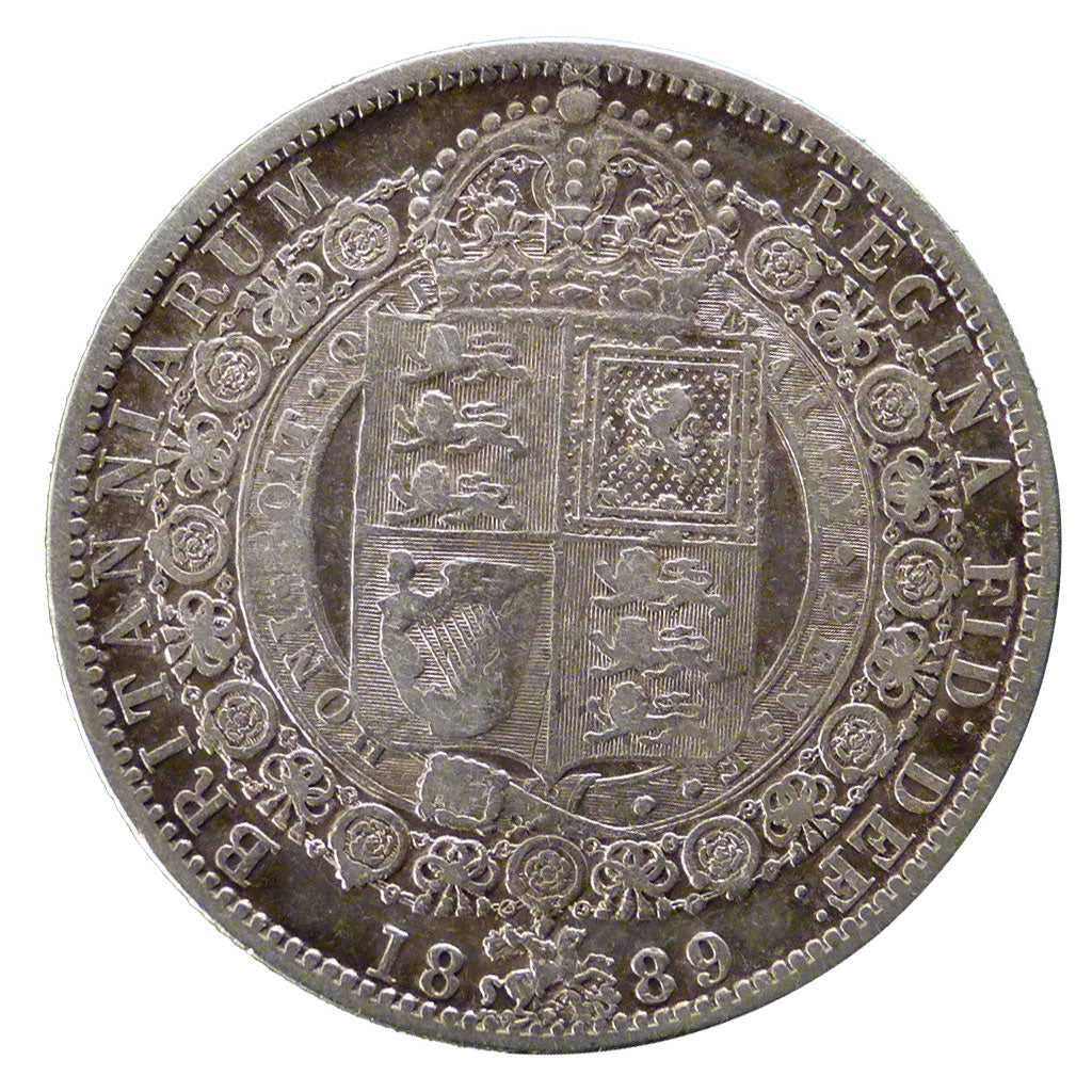 Great Britain, 1/2 Crown, 1889, KM #764, VF(30-35), Silver, 13.90