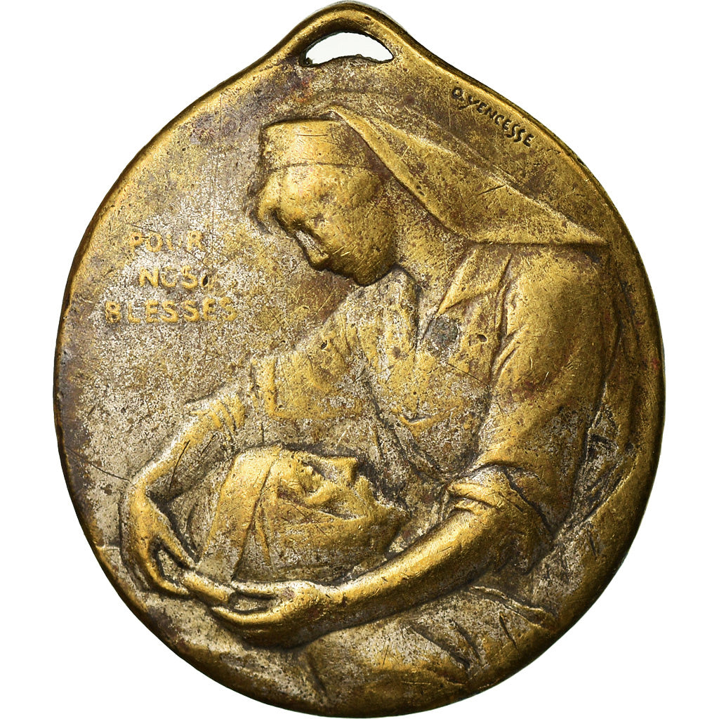 France, Médaille, Aux Infirmiers de France, Le Devoir, 1914-1915, TB+, Bronze
