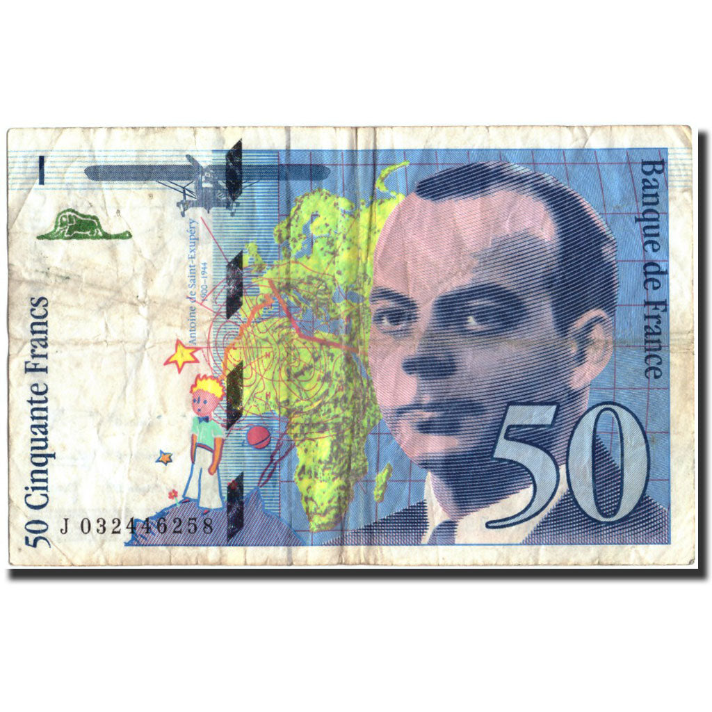 France, 50 Francs, 50 F 1992-1999 ''St Exupéry'', 1997, 1997, VF(20-25)