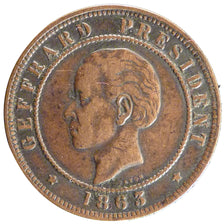 Haiti, 20 Centimes, 1863, Heaton, KM #41, EF(40-45), Copper, 7.90