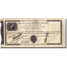 France, 20 Francs, An 12 (1804), VG(8-10), KM:S245b